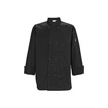 Winco UNF-6K4XL Men's Black Long Sleeved Tapered Fit Chef Jacket