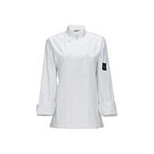  Winco UNF-7WL Women's White Long Sleeved Tapered Fit Chef Jacket