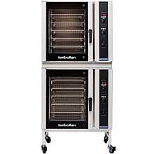 Moffat Turbofan E35D6-26/2C 36" Electric 12 Full Size Pan Digital Control Double Deck Convection Oven with Stacking Kit, Pan Slides, Caster Base Stand