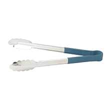 Winco UT-9HP-B  9" Stainless  Steel Utility Tongs, Blue Handle