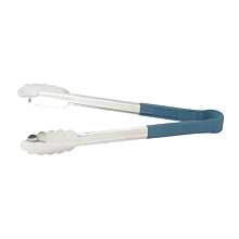 Winco UTPH-16B 16" Stainless Steel Utility Tongs with Blue Polypropylene Handle