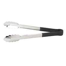 Winco UTPH-16K 16" Stainless Steel Utility Tongs with Black Polypropylene Handle
