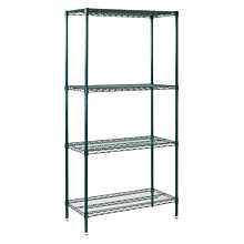 Winco VEXS-1836 18" x 36" x 72" Epoxy Coated Wire Shelving Set
