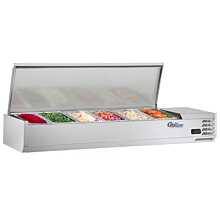 Coldline CTP60SS 60" Refrigerated Countertop Salad Bar, Stainless Steel Topping Rail, 6 Pans