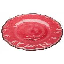 Winco WDM001-502 Ardesia Luzia Red Melamine Hammered Plate, 11"