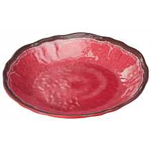 Winco WDM001-505 Ardesia Luzia Red Melamine Hammered Deep Plate, 9-5/8"