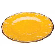 Winco WDM001-601 Ardesia Luzia Yellow Melamine Hammered Plate, 9"