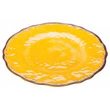 Winco WDM001-602 Ardesia Luzia Yellow Melamine Hammered Plate, 11"