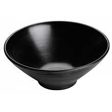 Winco WDM014-302 Togashi 6-7/8" Black Round Melamine Soup/Cereal Bowl