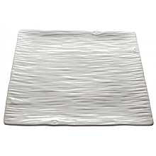 Winco WDP002-205 Ardesia Dalmata Creamy White Porcelain Square Platter, 10-1/4"
