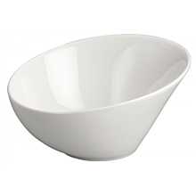 Winco WDP003-201 Rimini 6-1/2" Creamy White Porcelain Round Angled Bowl