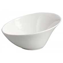 Winco WDP003-202 Rimini 8-1/4" Creamy White Porcelain Round Angled Bowl