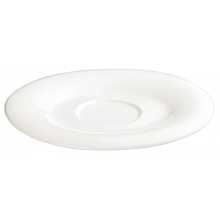 Winco WDP004-215 Ardesia Ocea Creamy White Porcelain Oval Saucer, 6-1/4" x 5-1/2"