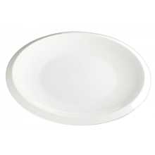 Winco WDP006-202 Bergomi 10-1/4" Creamy White Porcelain Oval Narrow Rim Dinner Plate
