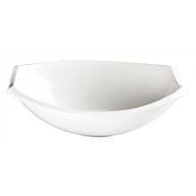 Winco WDP006-204 Bergomi 8" White Oval Narrow Rim Porcelain Bowl