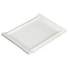 Winco WDP017-111 Ardesia Tallaro Porcelain Bright White Rectangular Platter, 10-1/8" x 7"