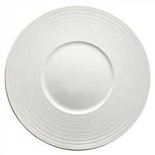 Winco WDP022-110 Ardesia Zendo Porcelain Bright White Round Plate, 12-1/8"