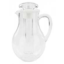 Winco WPIT-19 64 oz. Clear Polycarbonate Pitcher with Ice Chamber