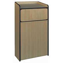 Winco WR-35 35 Gallon Wood Indoor Waste Receptacle with Tray Top