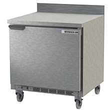 Beverage Air WTR32AHC-FIP 32" Solid Door Worktop Refrigerator w/ Foamed-In Place Backsplash - 7  Cu. Ft.