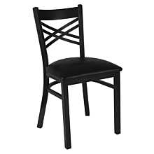 JMC Furniture X SERIES CHAIR VINYL Black Powder Coat Finished Chair With Metal Frame Indoor Use