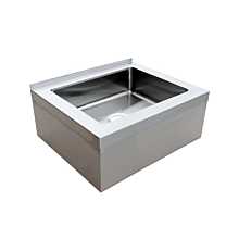 Prepline 25" Stainless Steel 16-Gauge Floor Mop Sink - 20" x 16" x 6" Bowl