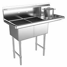 2 compartment sink right drainboard