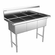 3 compartment sink stain less steel