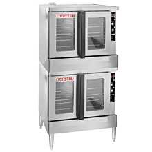 Blodgett ZEPH-200-G-DBL-NG 38" Natural Gas Bakery Depth Double-Deck Zephaire Convection Oven with Two Speed Fan and Flue Connector - 120,000 BTU