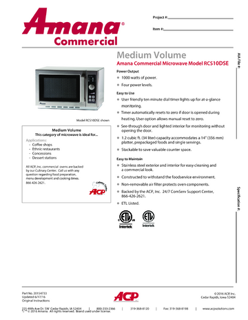 Spec Sheet Document