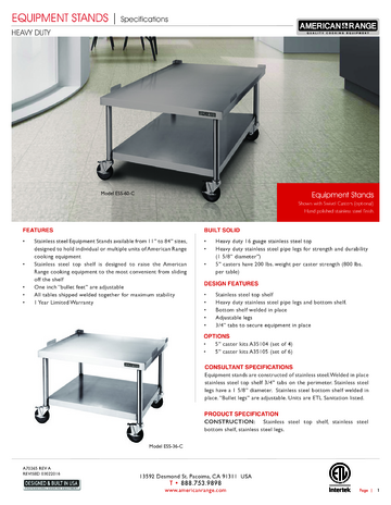 Spec Sheet Document