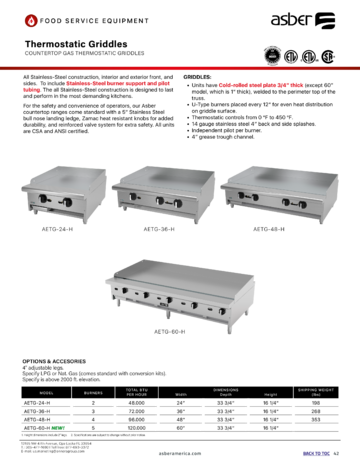 Spec Sheet Document