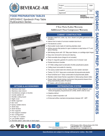 Spec Sheet Document