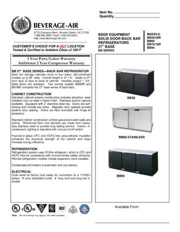 Spec Sheet Document