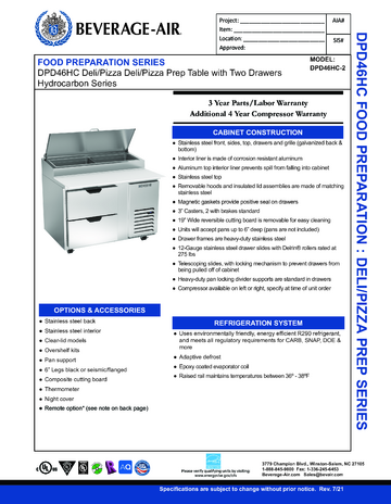 Spec Sheet Document