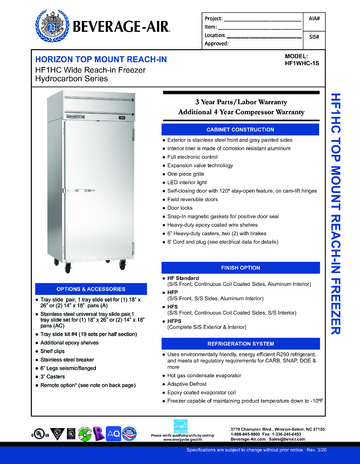 Spec Sheet Document