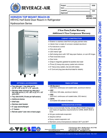 Spec Sheet Document