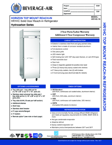 Spec Sheet Document