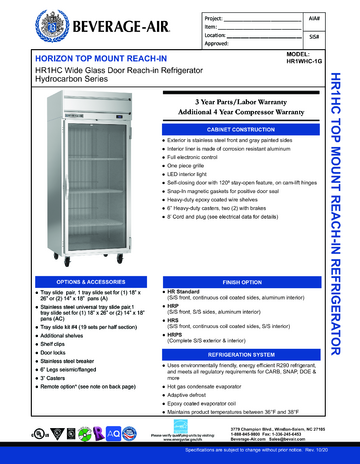 Spec Sheet Document