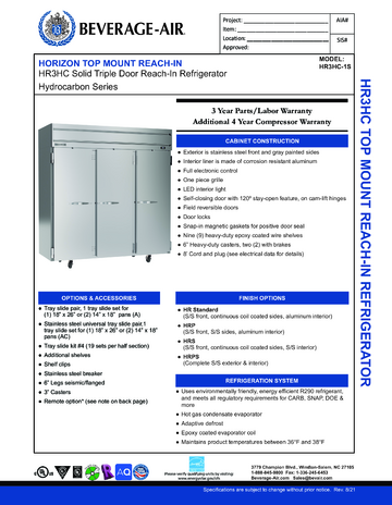 Spec Sheet Document
