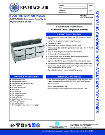 Spec Sheet Document
