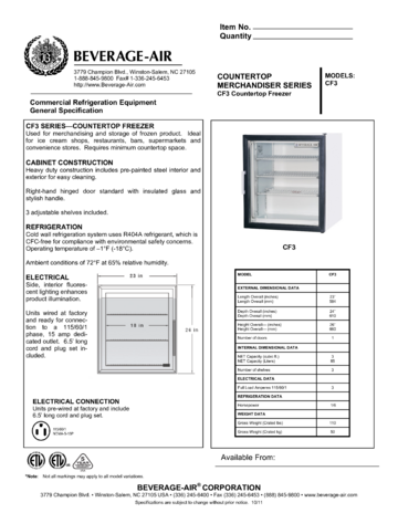 Spec Sheet Document