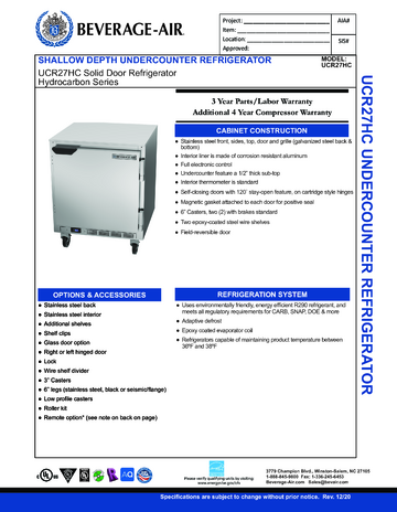 Spec Sheet Document