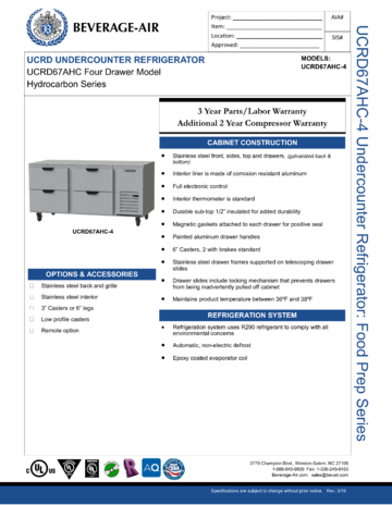 Spec Sheet Document