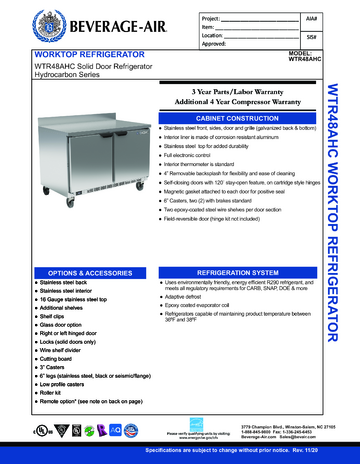 Spec Sheet Document