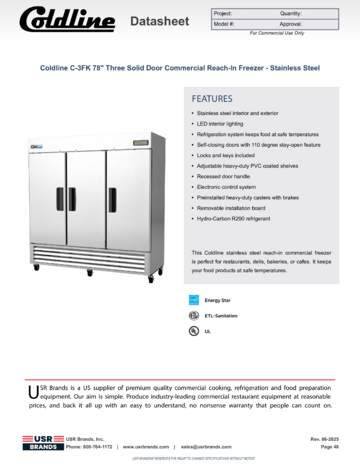 Spec Sheet Document