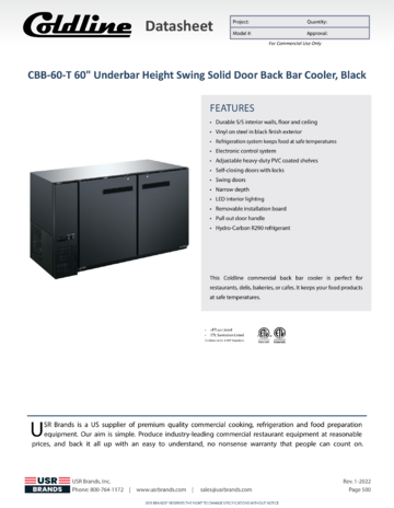 Spec Sheet Document