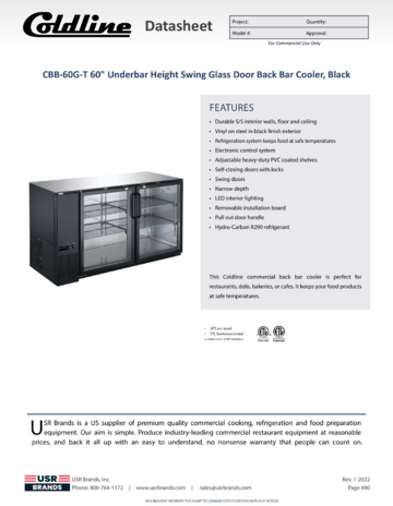 Spec Sheet Document