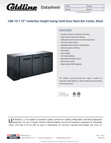 Spec Sheet Document
