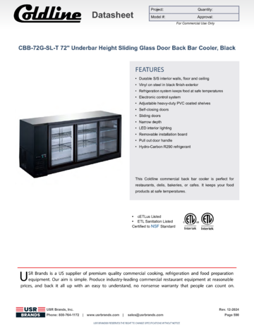 Spec Sheet Document